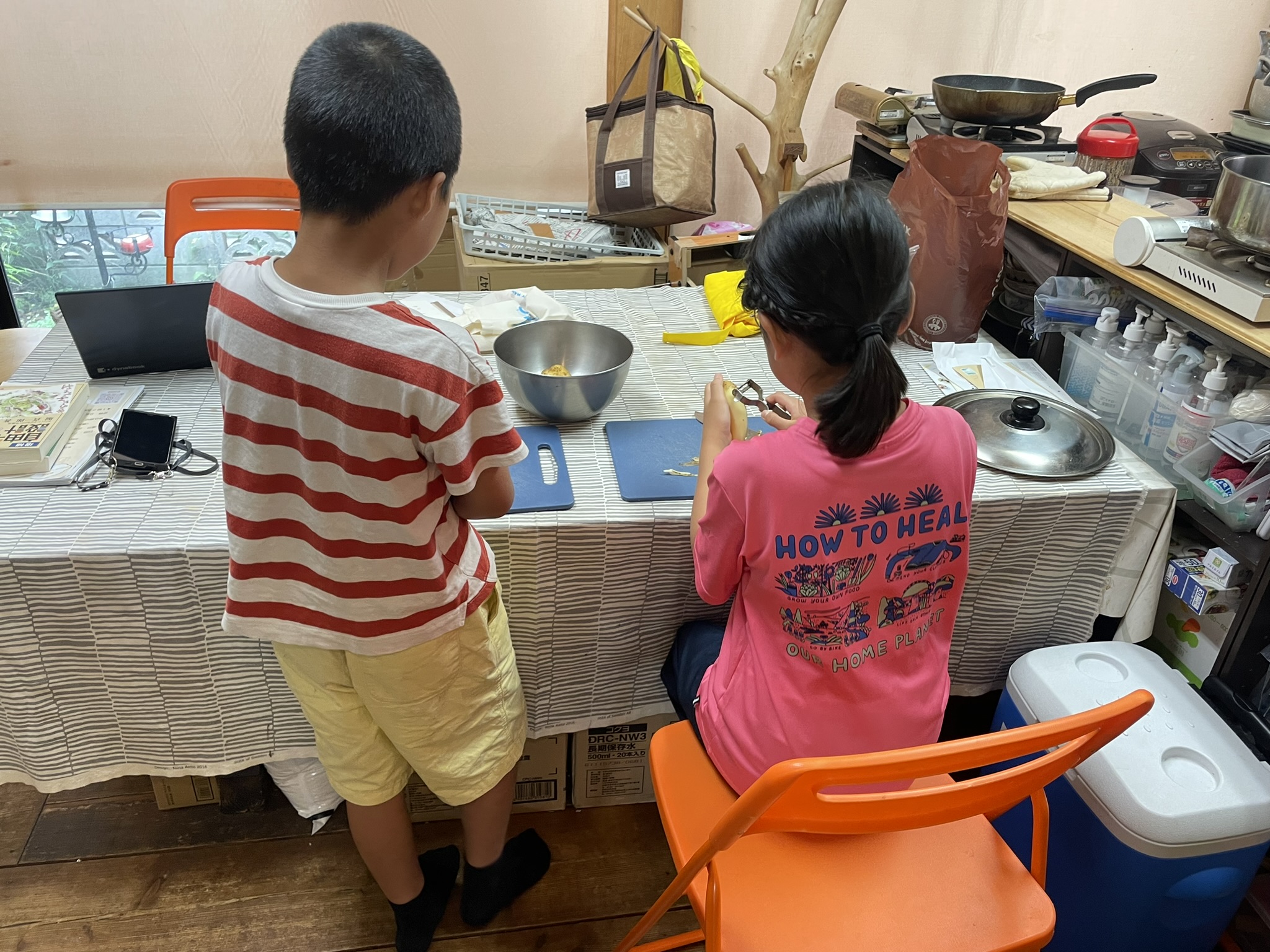 水やりと水あび